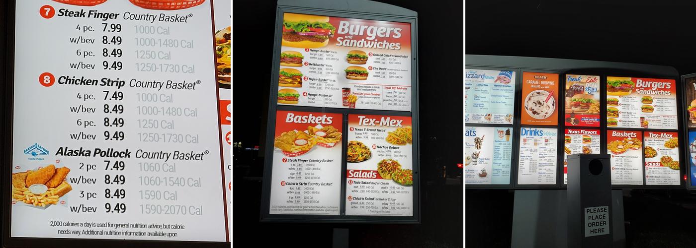 Dairy Queen Menu