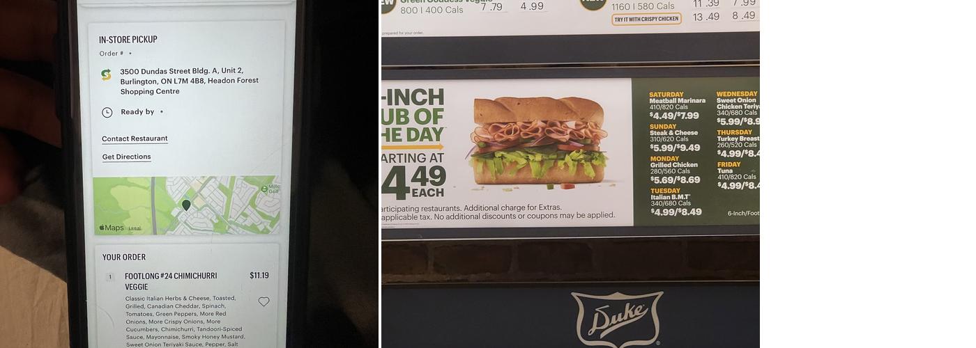 Subway Menu