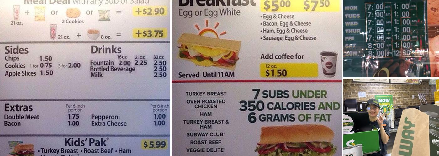 Subway Menu