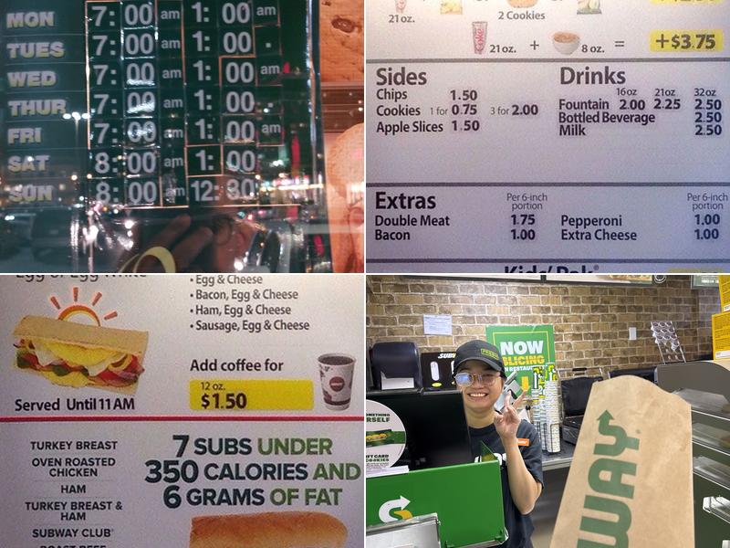 Subway Menu