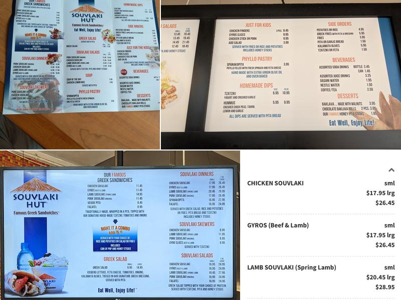Souvlaki Hut Menu