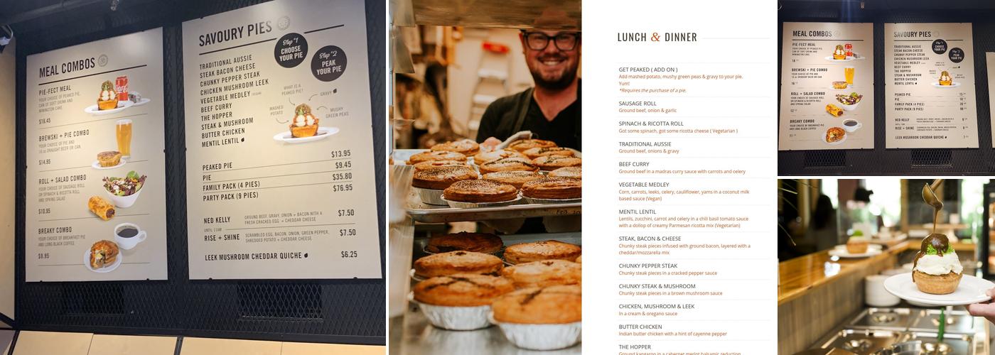 Peaked Pies Vancouver Menu