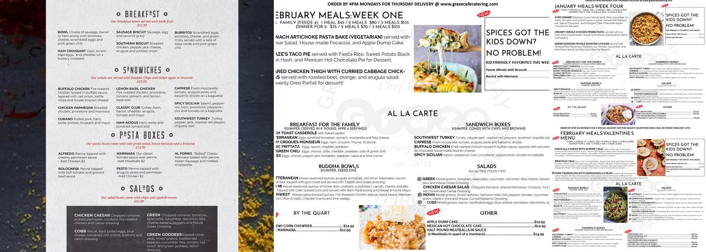 Graze Cafe Menu
