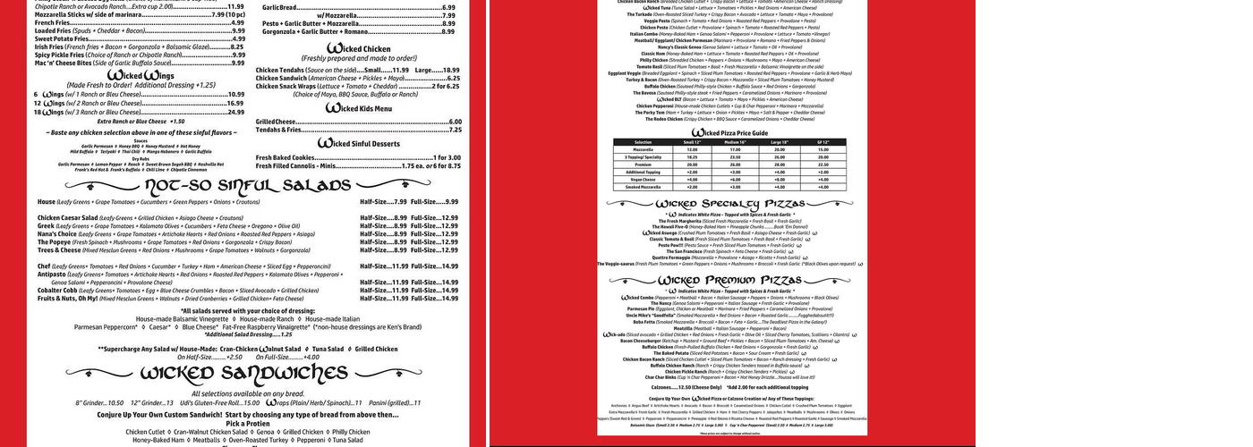 Wicked Slice Menu