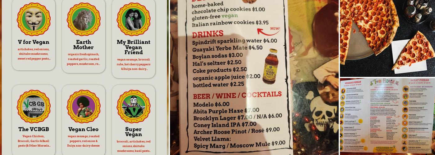 Two Boots Pizza West Village Menu