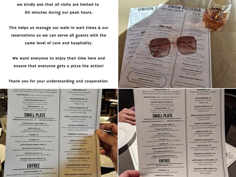 Union Pizzeria - Evanston SPACE Menu