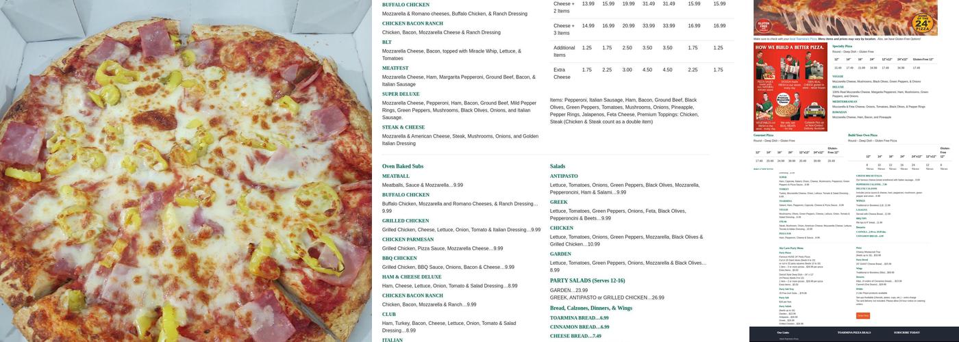 Toarmina's Pizza Menu