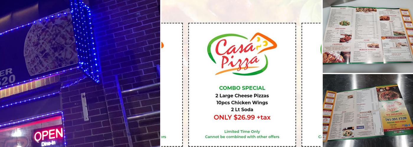 Casa Pizza Menu