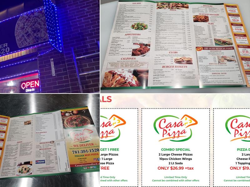 Casa Pizza Menu