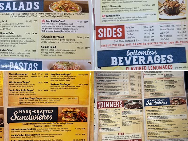 Bubba's 33 Menu