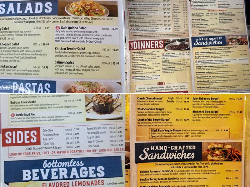 Bubba's 33 Menu