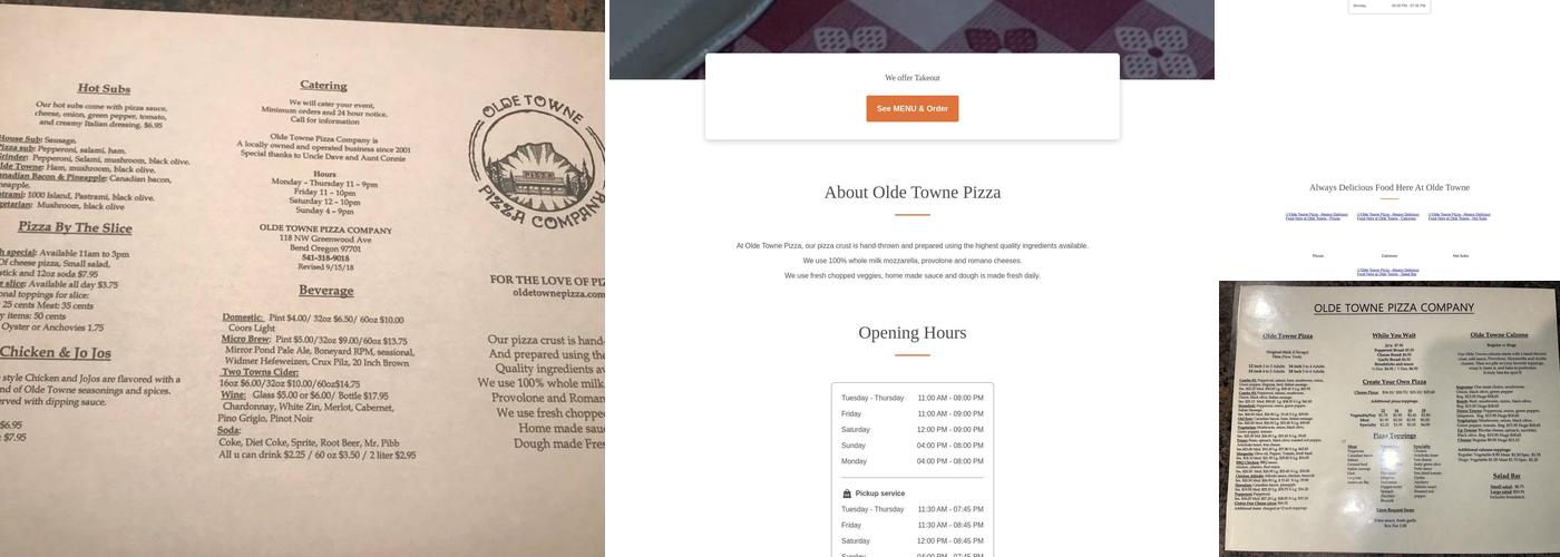 Olde Towne Pizza Menu