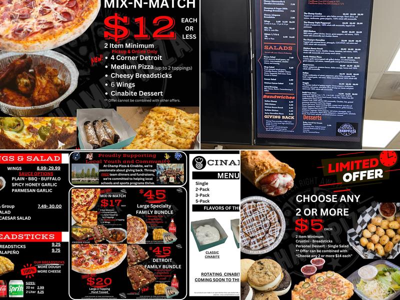 Champ Pizza Menu