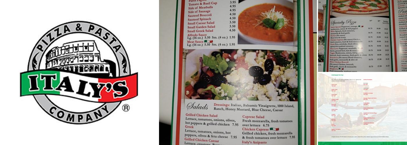 Italy's Pizza & Pasta Company Menu