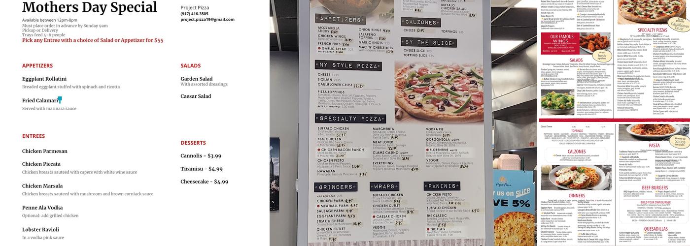 Project Pizza Menu