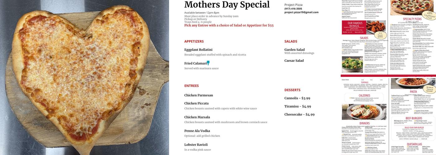 Project Pizza Menu