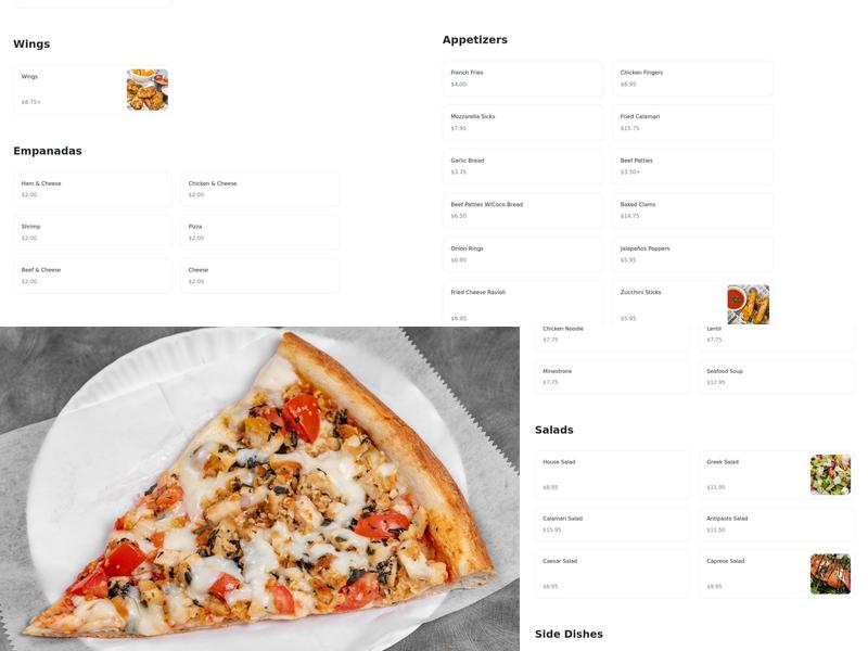 Fresca Pizza & Pasta Menu
