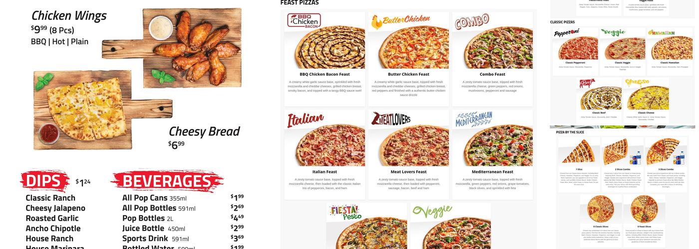 Freshslice Pizza Menu