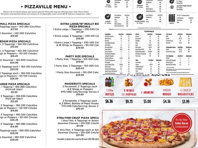 Pizzaville Menu