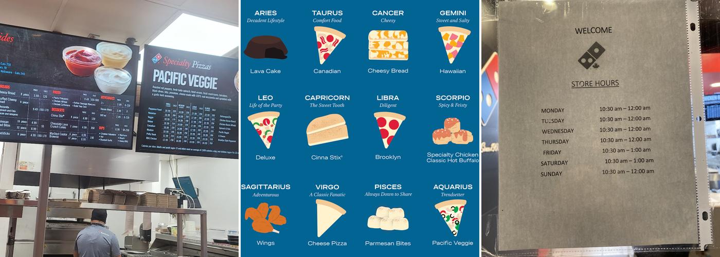 Domino's Pizza Menu