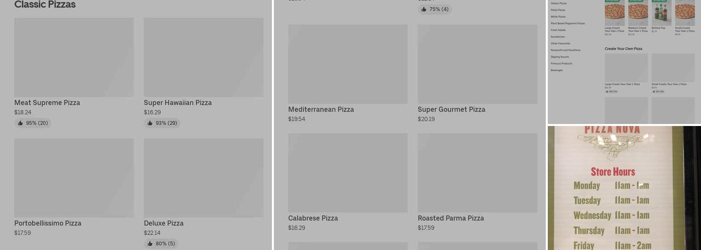 Pizza Nova Menu
