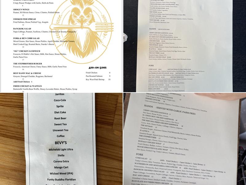 Fork & Hen SRQ Menu