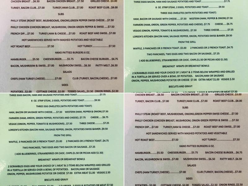 Loreen's Corner Kitchen Menu
