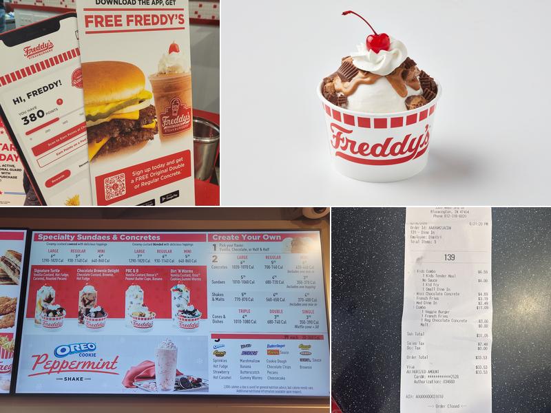 Freddy's Frozen Custard & Steakburgers Menu