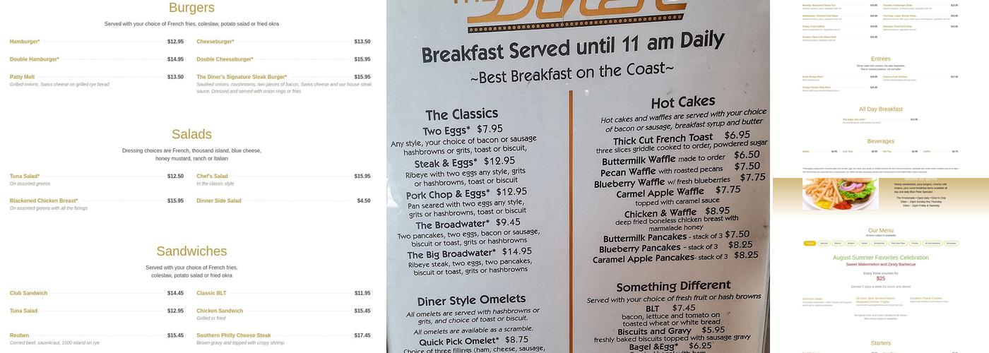 The Diner Menu