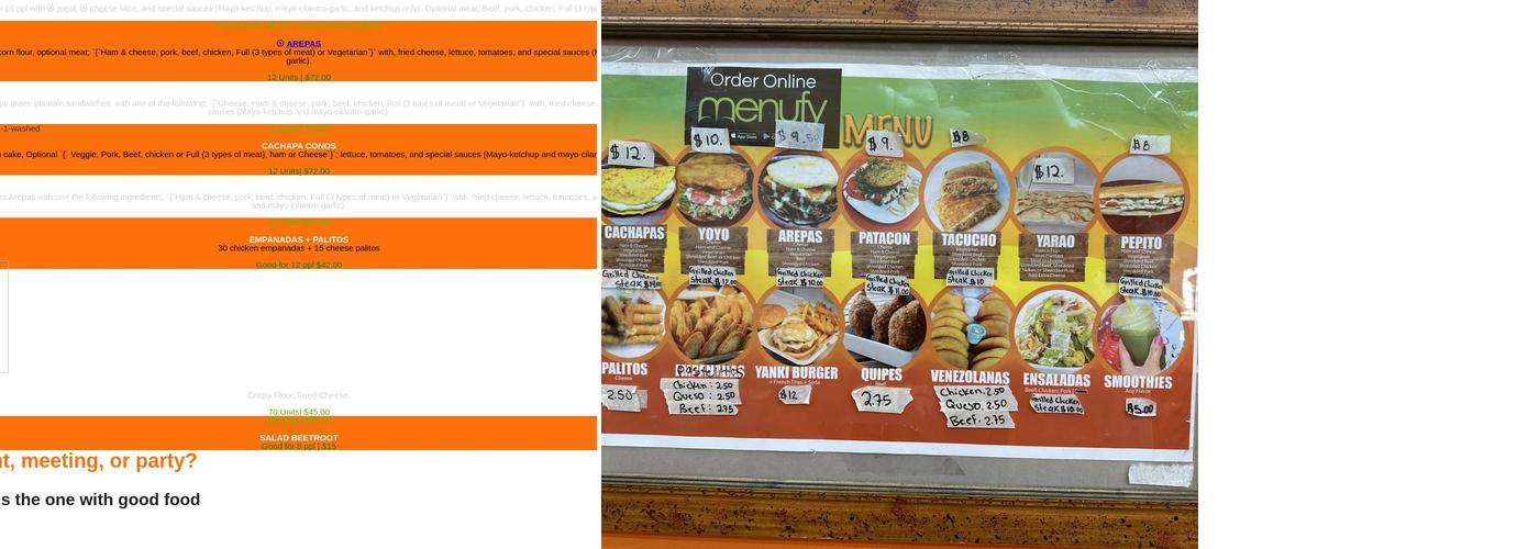 Cachapa Cachapa 2 Menu