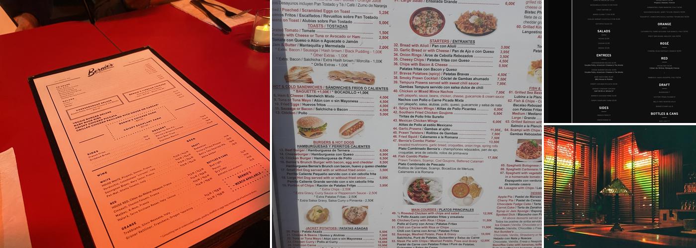 Bernie’s Menu