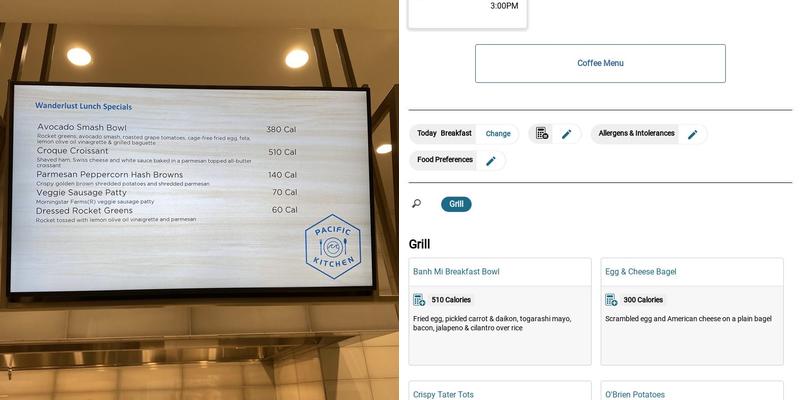 Pacific Kitchen Menu