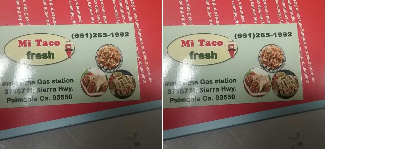 Mi Taco Fresh Menu