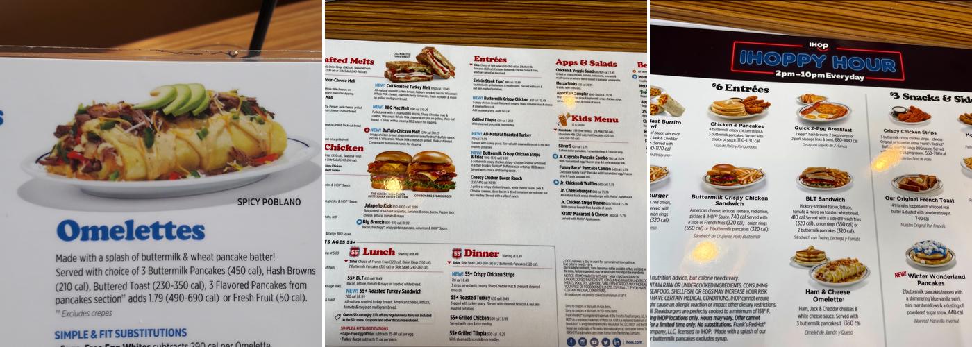 IHOP Menu