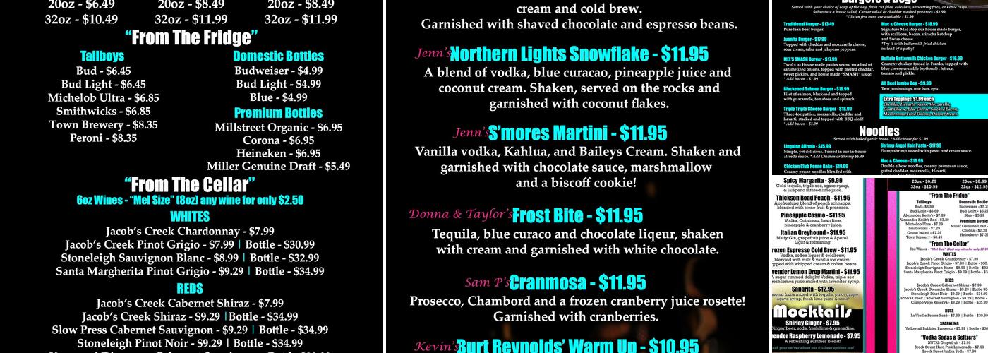 Melanie Pringles Restaurant Menu
