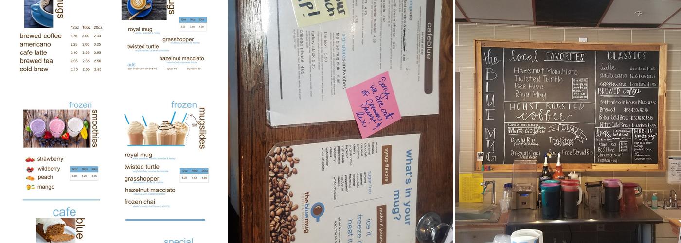 The Blue Mug @UNC Menu