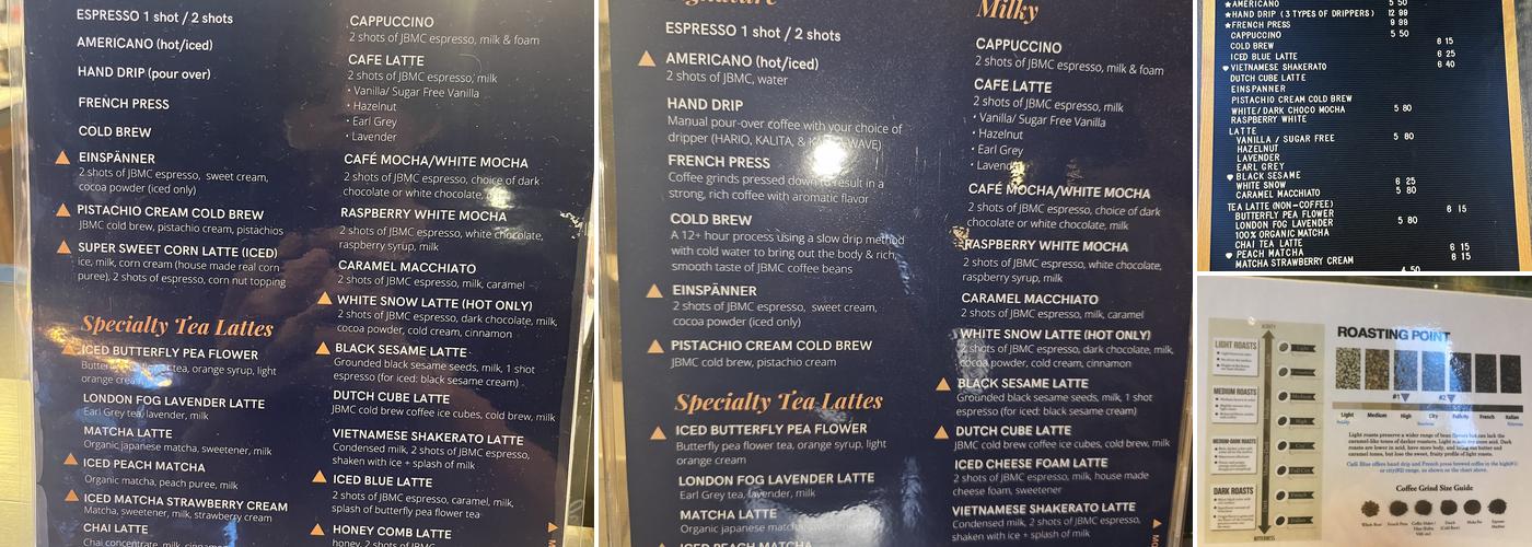 CAFE BLUE Menu