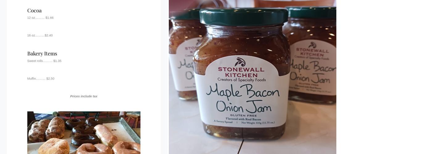 Markland Hubbard Menu