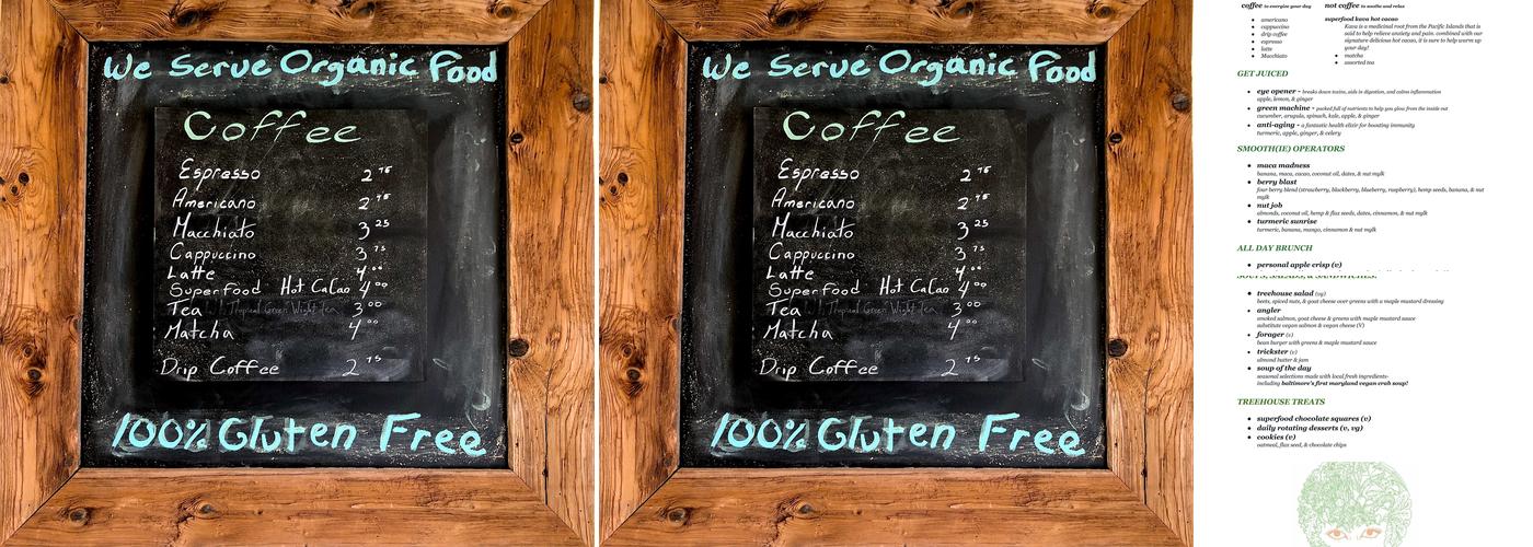 TreeHouse Cafe and Juice Bar Menu