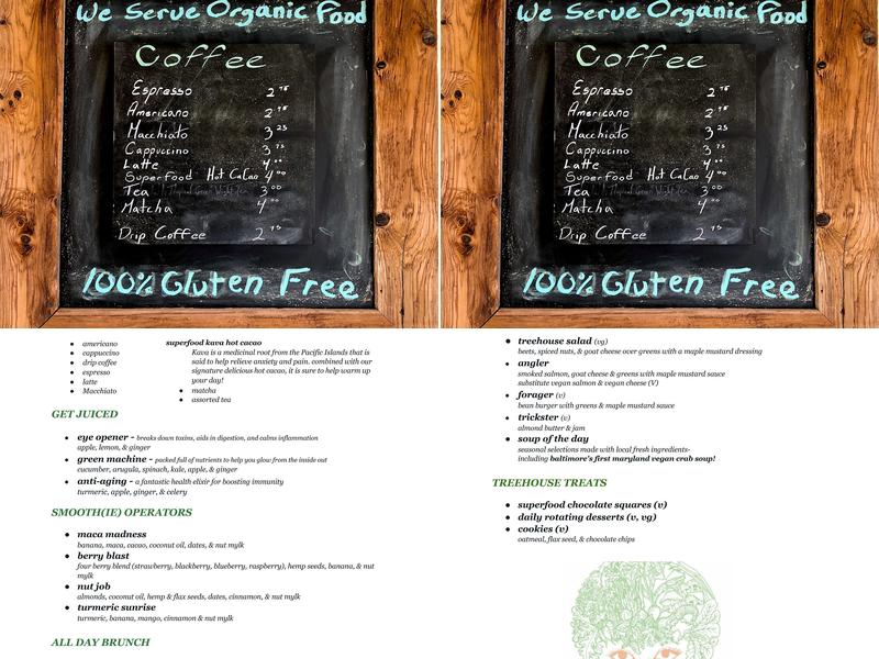 TreeHouse Cafe and Juice Bar Menu
