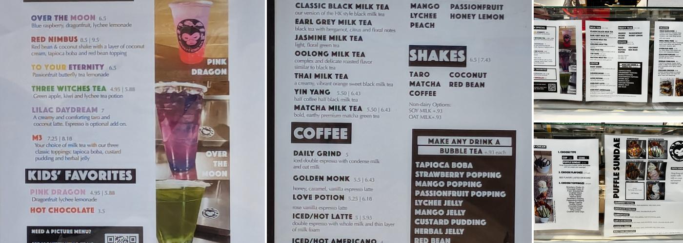 Monkey King Tea Menu