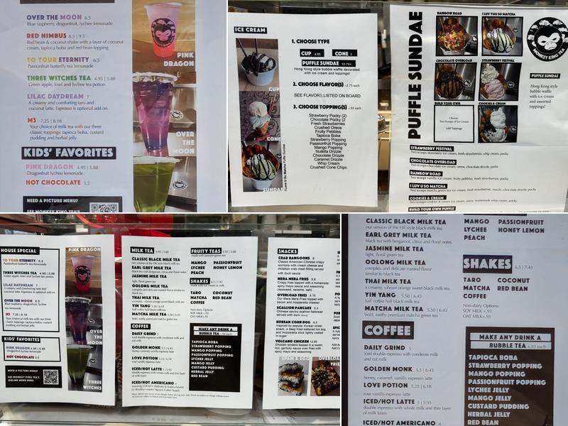 Monkey King Tea Menu