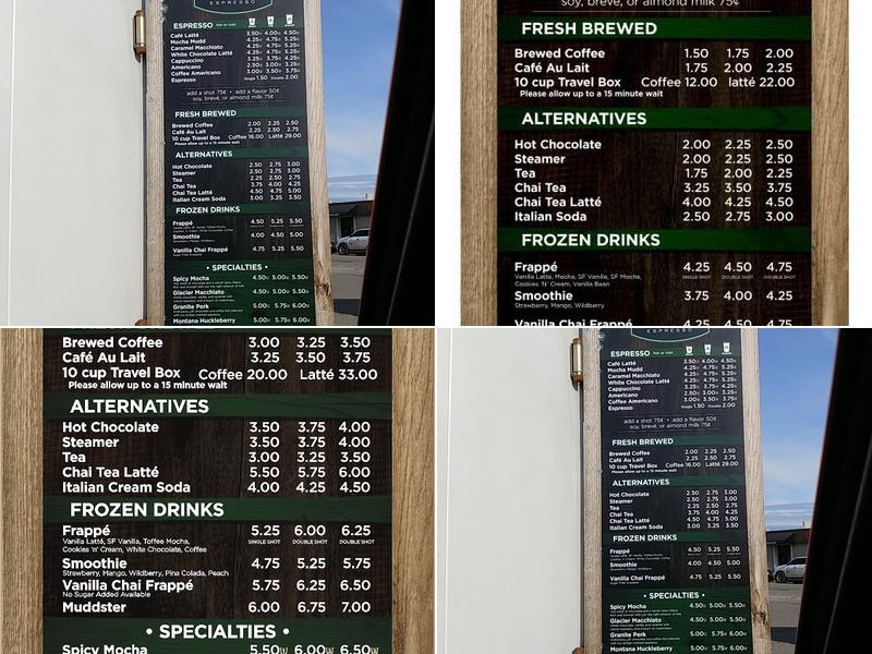 Mountain Mudd Espresso (MT Ave Location) Menu