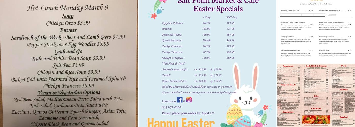 Salt Point Market & Cafe Menu