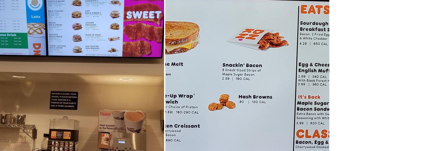 Dunkin' Menu