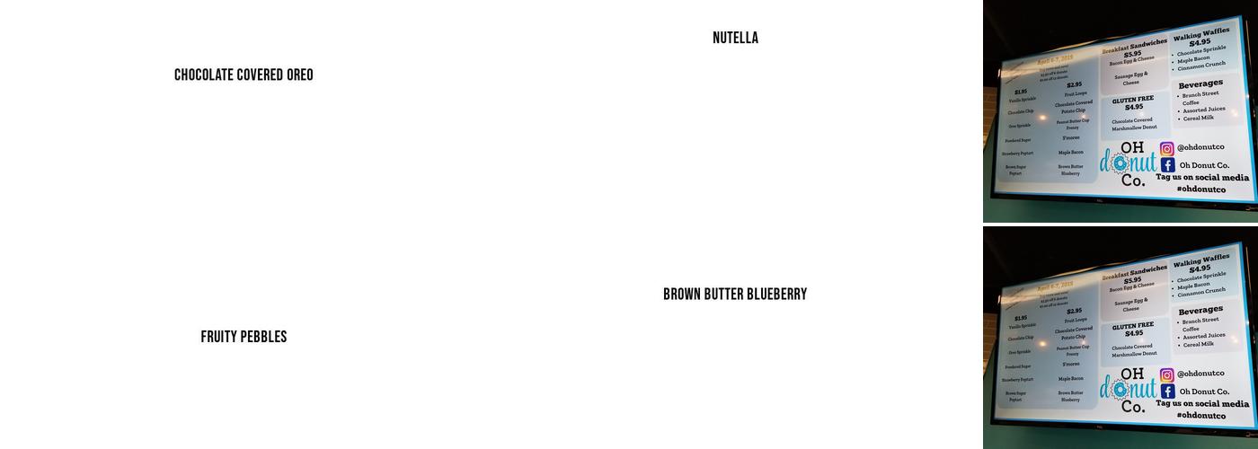 OH Donut Co Menu