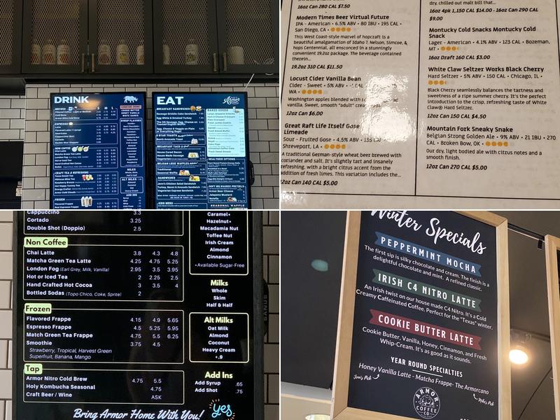 Armor Coffee Co Menu
