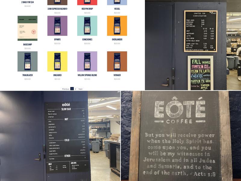 Eote Coffee Menu