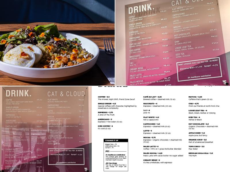 Cat & Cloud Coffee Menu