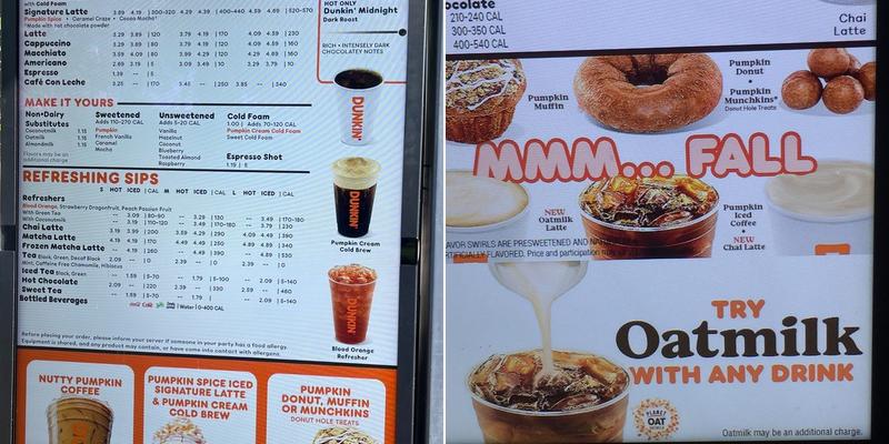 Dunkin' Menu